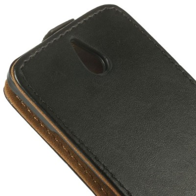 Sony Xperia E1 klasikinis vertikaliai atverčiamas juodas odinis dėklas / Priedai.lt