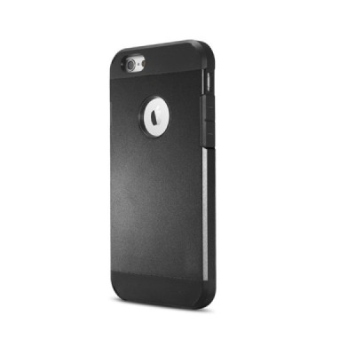Sustiprintos apsaugos Apple iPhone 6 (6s) juodas kieto silikono (TPU) ir plastiko dėklas / Priedai.lt