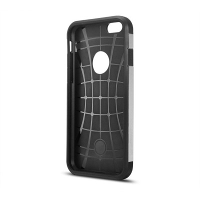 Sustiprintos apsaugos Apple iPhone 6 (6s) sidabrinis kieto silikono (TPU) ir plastiko dėklas / Priedai.lt