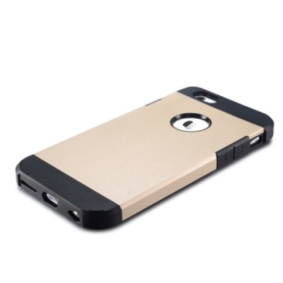 Sustiprintos apsaugos Apple iPhone 6 (6s) auksinis kieto silikono (TPU) ir plastiko dėklas / Priedai.lt
