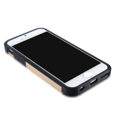 Sustiprintos apsaugos Apple iPhone 6 (6s) auksinis kieto silikono (TPU) ir plastiko dėklas / Priedai.lt