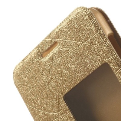 Huawei Honor 6 auksinis odinis atverčiamas TakeFans Charm dėklas / Priedai.lt