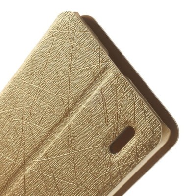 Huawei Honor 6 auksinis odinis atverčiamas TakeFans Charm dėklas / Priedai.lt