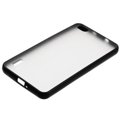 Skaidrus/juodas su kieto silikono rėmu plastikinis Huawei Honor 6 dėklas (dėkliukas) / Priedai.lt