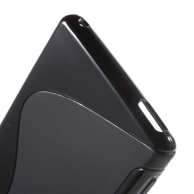 Sony Xperia M4 Aqua kieto silikono TPU juodas dėklas - nugarėlė / Priedai.lt