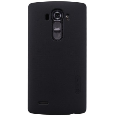 LG G4 (H815) Nillkin Frosted Shield juodas plastikinis dėklas + apsauginė ekrano plėvelė / Priedai.lt