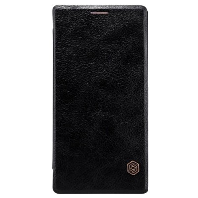 Prabangus „Nillkin“ Qin serijos juodas odinis atverčiamas Huawei P8 dėklas / Priedai.lt