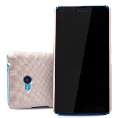 Microsoft Lumia 640 Nillkin Frosted Shield auksinis plastikinis dėklas + apsauginė ekrano plėvelė / Priedai.lt
