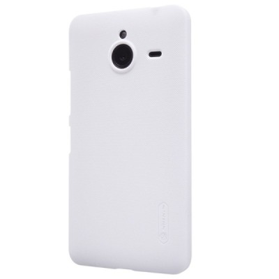 Microsoft Lumia 640 XL Nillkin Frosted Shield baltas plastikinis dėklas + apsauginė ekrano plėvelė / Priedai.lt