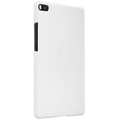 Huawei P8 Nillkin Frosted Shield baltas plastikinis dėklas + apsauginė ekrano plėvelė / Priedai.lt