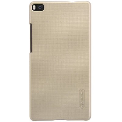 Huawei P8 Nillkin Frosted Shield auksinis plastikinis dėklas + apsauginė ekrano plėvelė / Priedai.lt