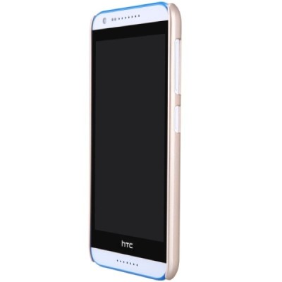 HTC Desire 620 Nillkin Frosted Shield auksinis plastikinis dėklas + apsauginė ekrano plėvelė / Priedai.lt