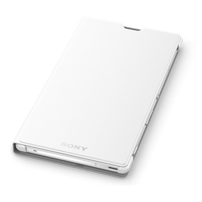 Oficialius Sony Xperia T3 Style Cover Stand baltas atverčiamas dėklas SCR16 / Priedai.lt