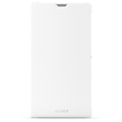 Oficialius Sony Xperia T3 Style Cover Stand baltas atverčiamas dėklas SCR16 / Priedai.lt