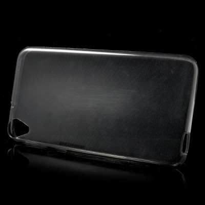 HTC Desire 820 skaidrus (permatomas) kieto silikono TPU ploniausias pasaulyje pilkas dėklas / Priedai.lt