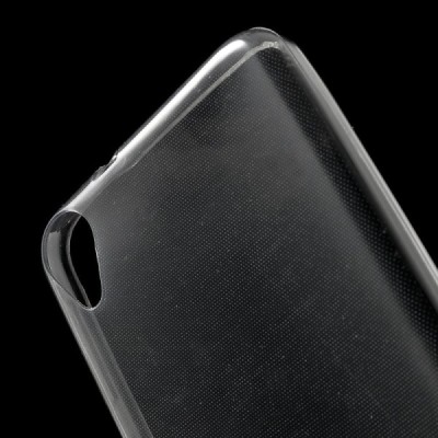 HTC Desire 820 skaidrus (permatomas) kieto silikono TPU ploniausias pasaulyje pilkas dėklas / Priedai.lt