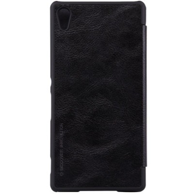 Prabangus „Nillkin“ Qin serijos juodas odinis atverčiamas Sony Xperia Z3+ Plius dėklas / Priedai.lt