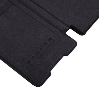 Prabangus „Nillkin“ Qin serijos juodas odinis atverčiamas Sony Xperia Z3+ Plius dėklas / Priedai.lt