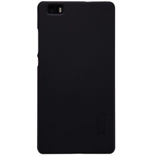 „Nillkin“ Frosted Shield dėklas - juodas + apsauginė ekrano plėvelė (P8 Lite)