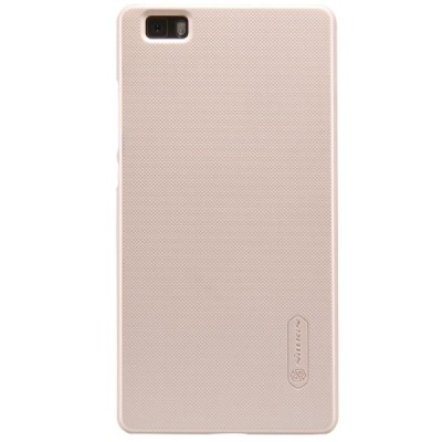 Huawei P8 Lite Nillkin Frosted Shield auksinis plastikinis dėklas + apsauginė ekrano plėvelė / Priedai.lt