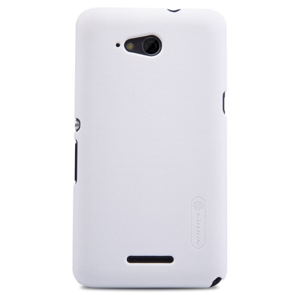 „Nillkin“ Frosted Shield dėklas - baltas + apsauginė ekrano plėvelė (Xperia E4g)