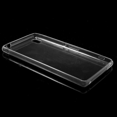 Sony Xperia M4 Aqua skaidrus (permatomas) kieto silikono TPU ploniausias pasaulyje bespalvis dėklas / Priedai.lt