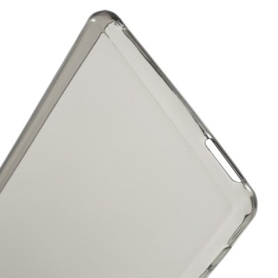 Sony Xperia M4 Aqua skaidrus (permatomas) kieto silikono TPU ploniausias pasaulyje pilkas dėklas / Priedai.lt