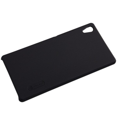 Sony Xperia Z3+ Plius Nillkin Frosted Shield juodas plastikinis dėklas + apsauginė ekrano plėvelė / Priedai.lt