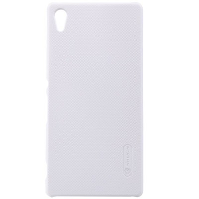 Sony Xperia Z3+ Plius Nillkin Frosted Shield baltas plastikinis dėklas + apsauginė ekrano plėvelė / Priedai.lt