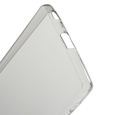 Sony Xperia Z3+ Plius skaidrus (permatomas) kieto silikono TPU ploniausias pasaulyje pilkas dėklas / Priedai.lt
