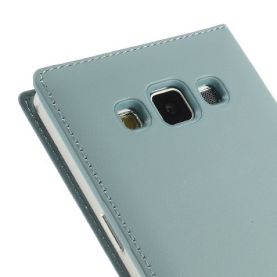 Samsung Galaxy A5 šviesiai mėlynas odinis atverčiamas „Smart Window“ dėklas su langeliu / Priedai.lt