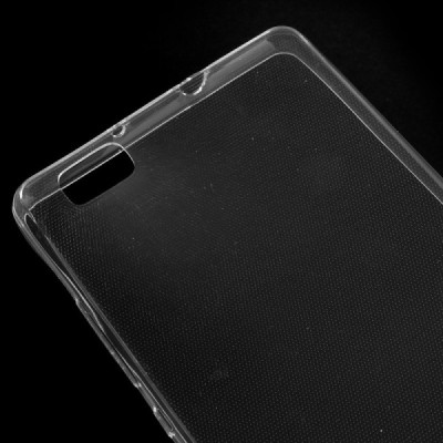 Huawei P8 Lite skaidrus (permatomas) kieto silikono TPU ploniausias pasaulyje bespalvis dėklas / Priedai.lt