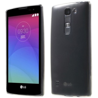 LG Spirit 4G LTE skaidrus (permatomas) kieto silikono TPU ploniausias pasaulyje pilkas dėklas / Priedai.lt