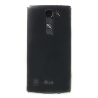 LG Spirit 4G LTE skaidrus (permatomas) kieto silikono TPU ploniausias pasaulyje pilkas dėklas / Priedai.lt
