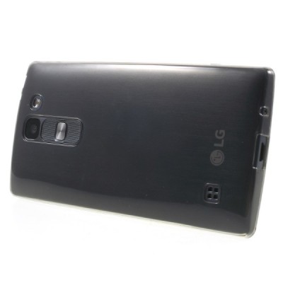 LG Spirit 4G LTE skaidrus (permatomas) kieto silikono TPU ploniausias pasaulyje pilkas dėklas / Priedai.lt