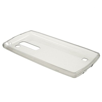 LG Spirit 4G LTE skaidrus (permatomas) kieto silikono TPU ploniausias pasaulyje pilkas dėklas / Priedai.lt