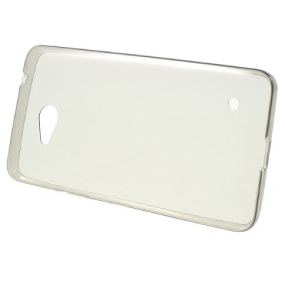 Microsoft Lumia 640 Dual Sim skaidrus (permatomas) kieto silikono TPU ploniausias pasaulyje pilkas dėklas / Priedai.lt