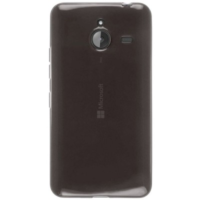Microsoft Lumia 640 XL skaidrus (permatomas) kieto silikono TPU ploniausias pasaulyje pilkas dėklas / Priedai.lt