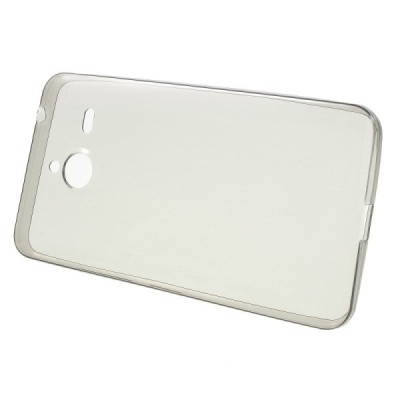Microsoft Lumia 640 XL skaidrus (permatomas) kieto silikono TPU ploniausias pasaulyje pilkas dėklas / Priedai.lt