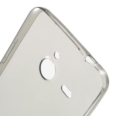 Microsoft Lumia 640 XL skaidrus (permatomas) kieto silikono TPU ploniausias pasaulyje pilkas dėklas / Priedai.lt