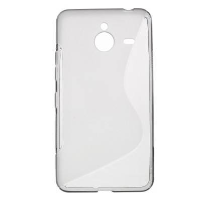 Microsoft Lumia 640 XL skaidrus (permatomas) kieto silikono TPU pilkas dėklas - nugarėlė / Priedai.lt
