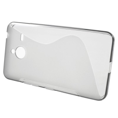 Microsoft Lumia 640 XL skaidrus (permatomas) kieto silikono TPU pilkas dėklas - nugarėlė / Priedai.lt