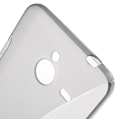 Microsoft Lumia 640 XL skaidrus (permatomas) kieto silikono TPU pilkas dėklas - nugarėlė / Priedai.lt