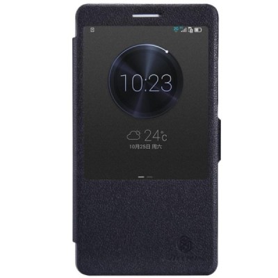 Ascend Mate 7 juodas odinis atverčiamas Nillkin Fresh dėklas / Priedai.lt
