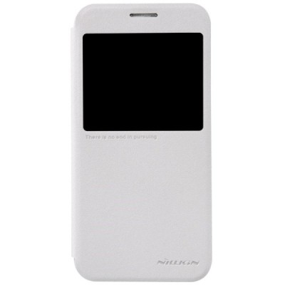 Samsung Galaxy S6 (G920) baltas odinis atverčiamas Nillkin Sparkle dėklas / Priedai.lt
