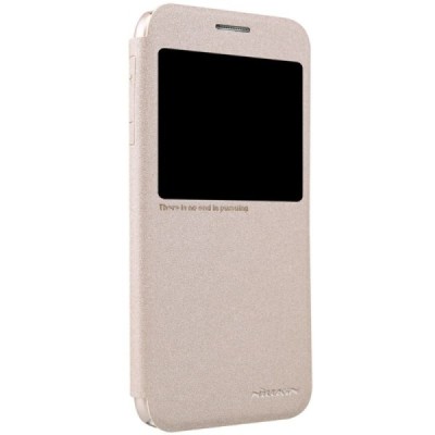 Samsung Galaxy S6 (G920) auksinis odinis atverčiamas Nillkin Sparkle dėklas / Priedai.lt