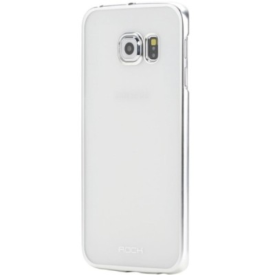 Samsung Galaxy S6 (G920) Rock Neon plastikinis skaidrus permatomas sidabrinis dėklas / Priedai.lt