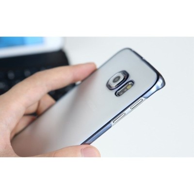 Samsung Galaxy S6 (G920) Rock Neon plastikinis skaidrus permatomas mėlynas dėklas / Priedai.lt
