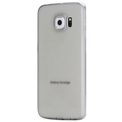 Samsung Galaxy S6 Edge (G925) Rock Ultra Thin Slim Jacket plonas skaidrus (permatomas) silikoninis TPU pilkas dėklas / Priedai.l