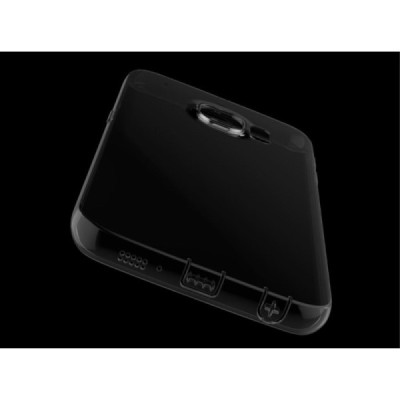 Samsung Galaxy S6 Edge (G925) Rock Ultra Thin Slim Jacket plonas skaidrus (permatomas) silikoninis TPU pilkas dėklas / Priedai.l